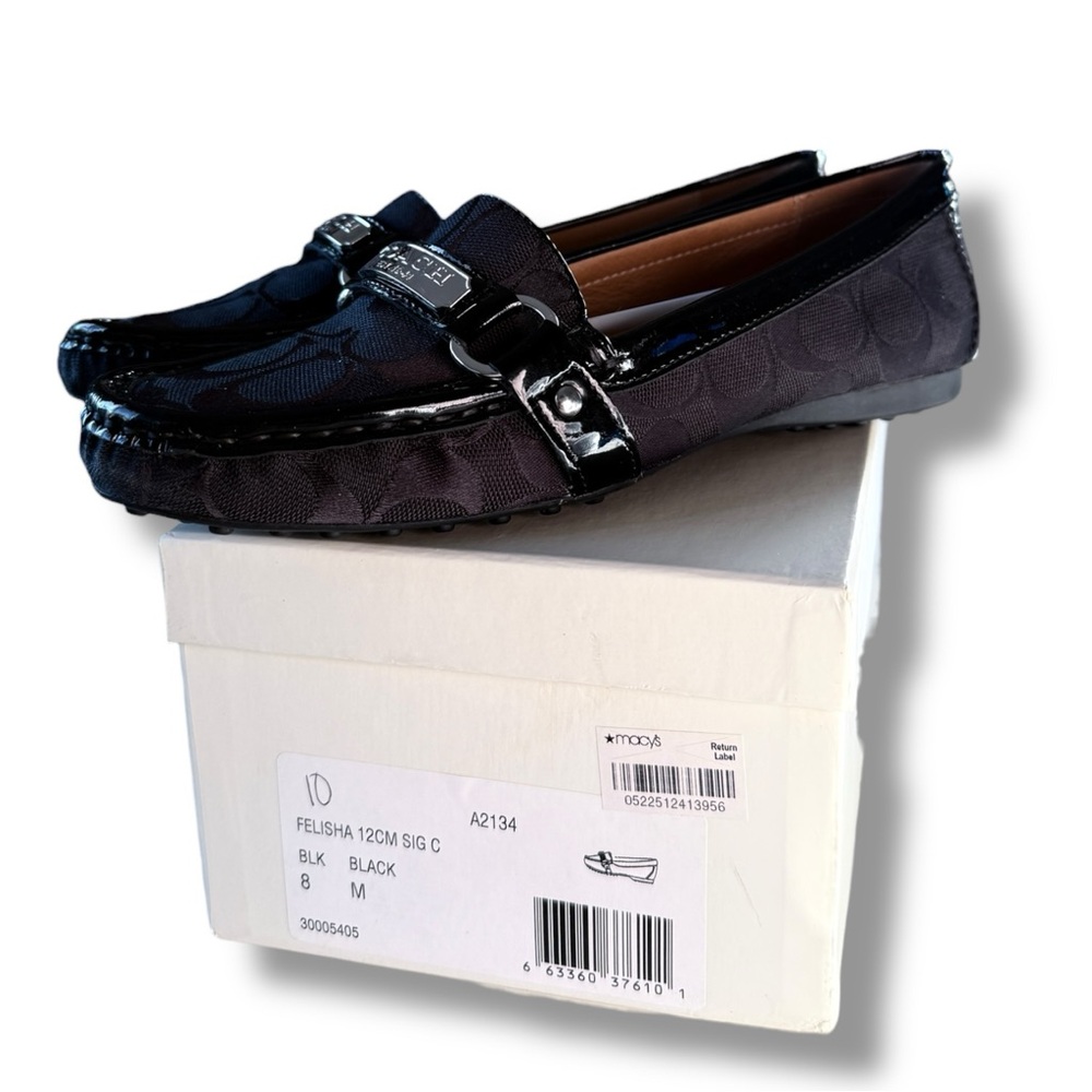 Coach Felisha Woven Classic Print Logo Loafers Size 8